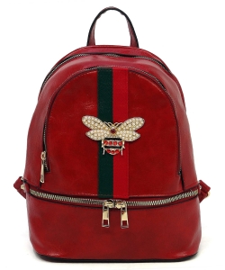 Queen Bee Stripe Backpack DL757B RED